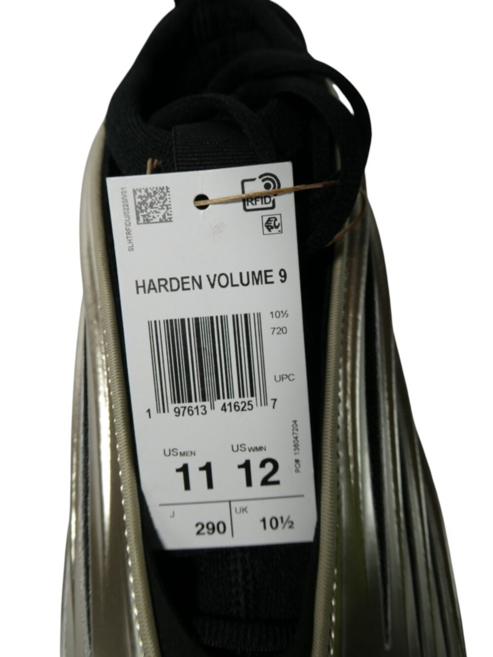 Adidas James Harden Volume 9 Gold/Black Men’s 11 / Women’s 12 Unisex - Picture 11 of 11
